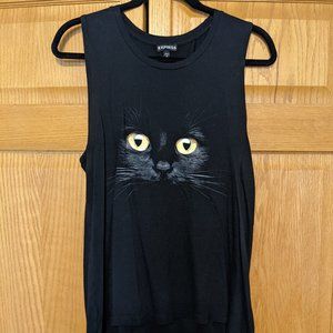 Express Black Cat Muscle Tee